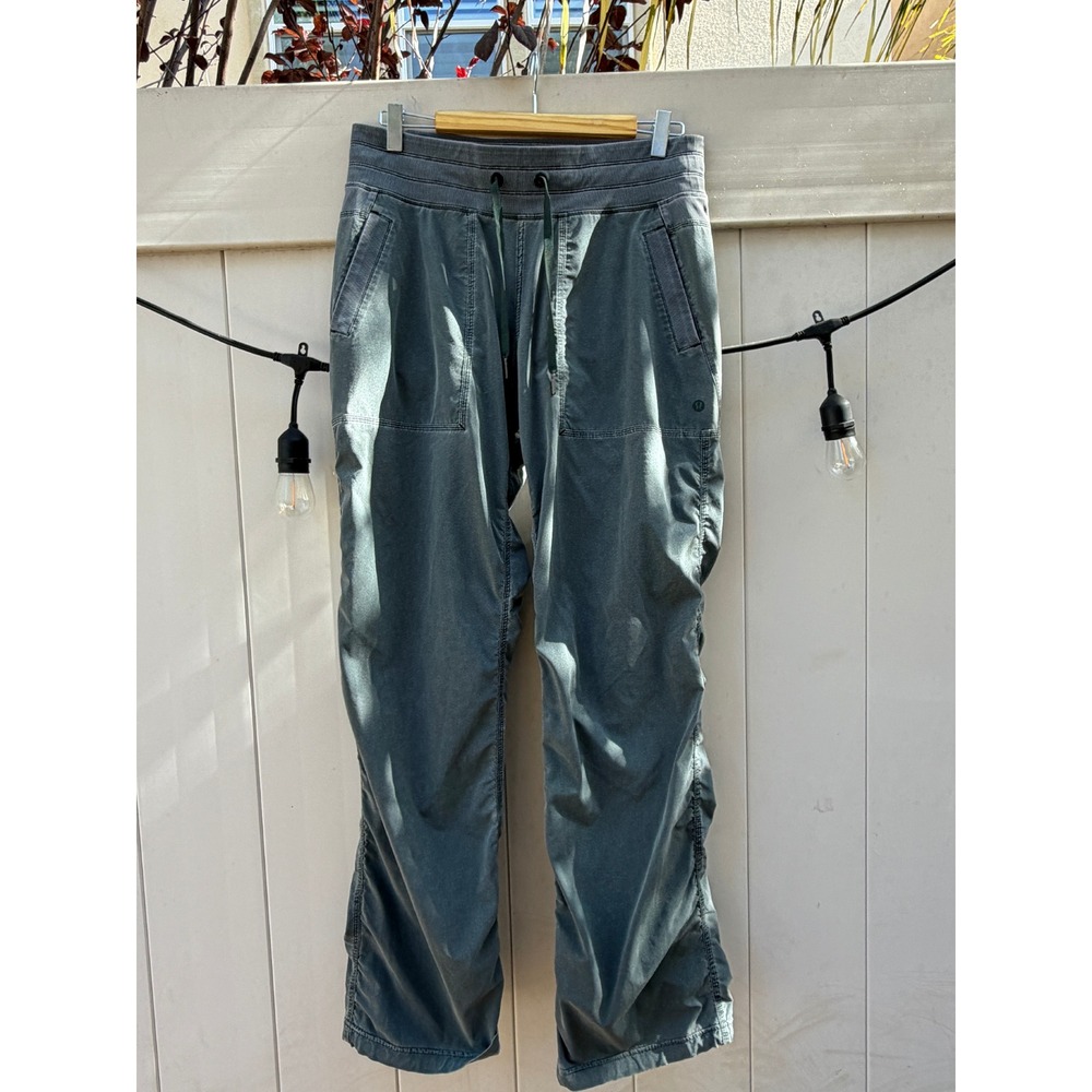 Lululemon Beyond The Studio Pant Iron Blue Ruched Side Joggers Womens Yoga